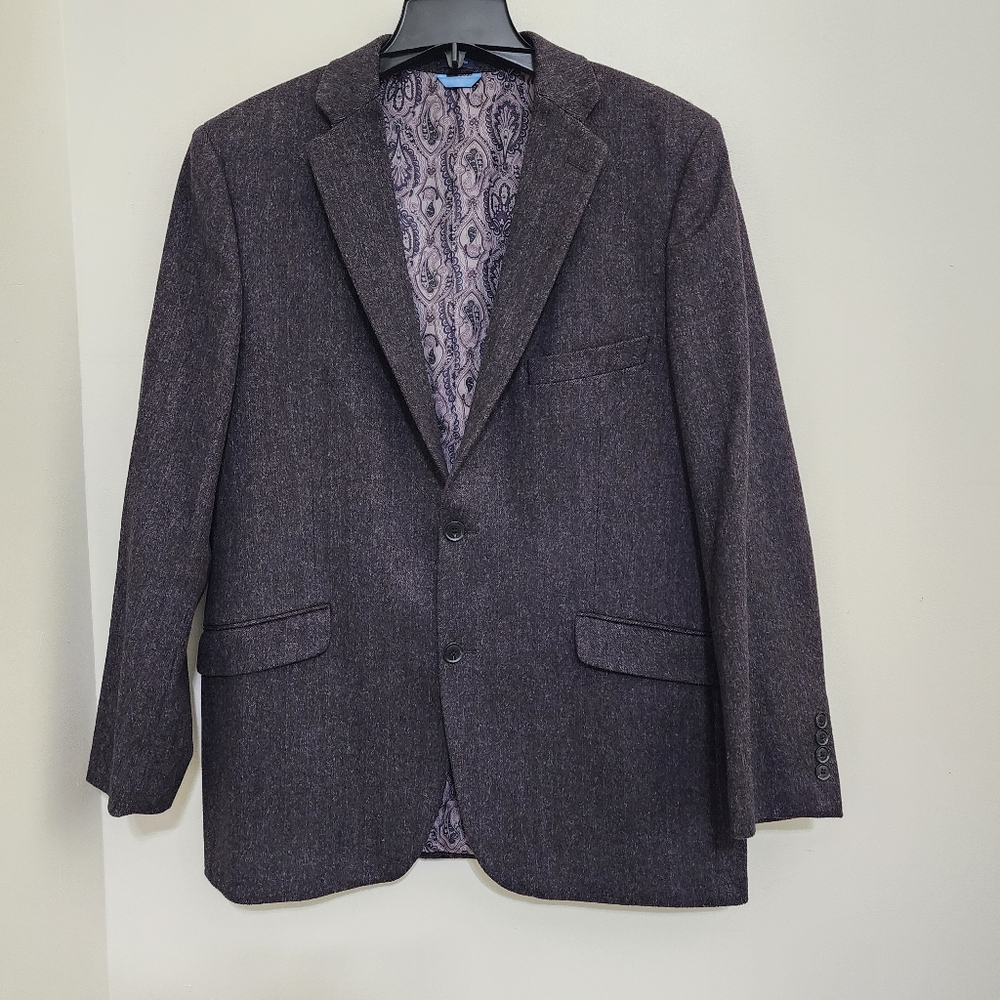 MADE by Cam Newton Wool Blend Sports Coat Single Breasted Two Button 42R Gray‎
